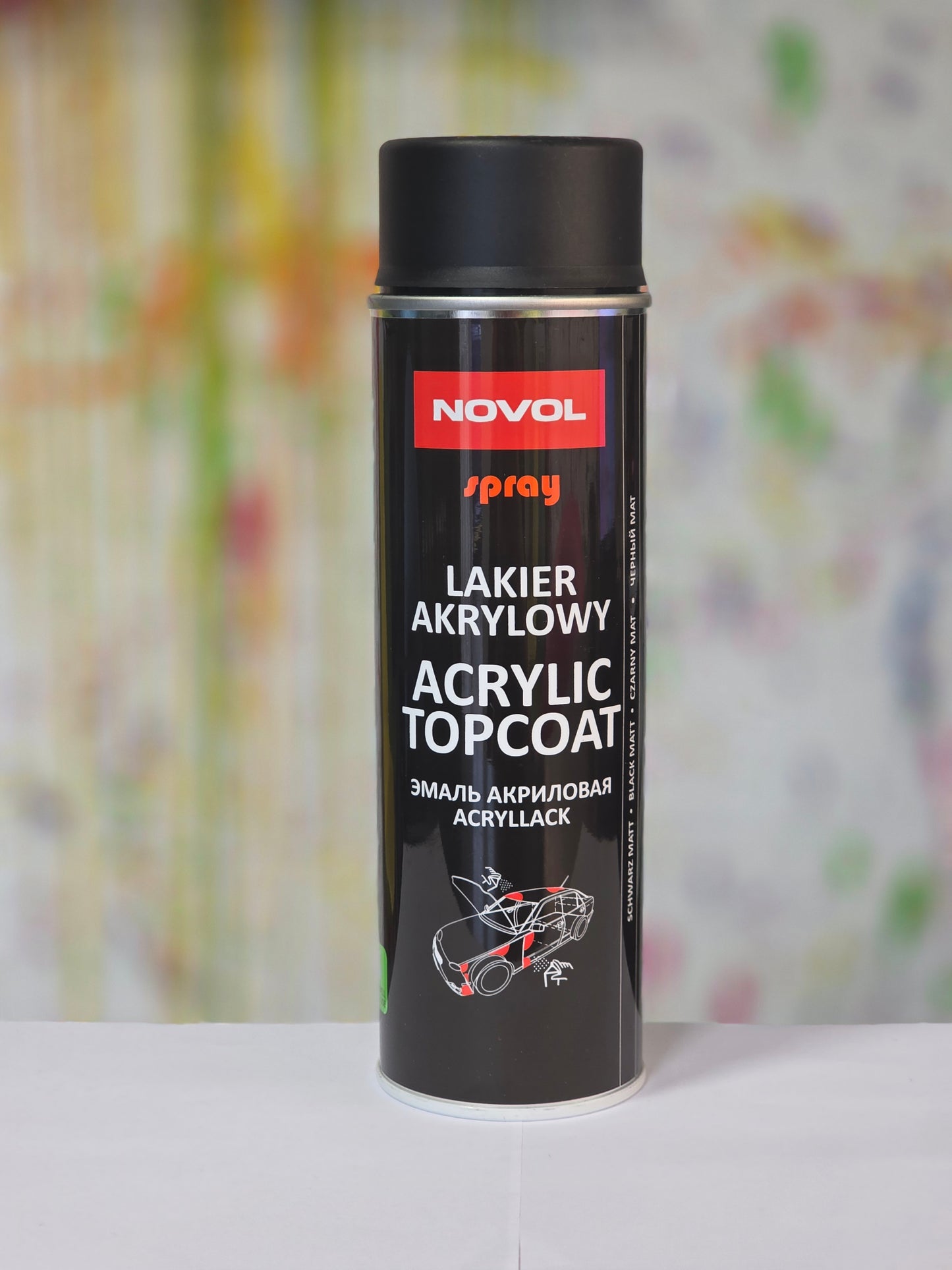 NOVOL spray ACRYLIC TOPCOAT BLACK MATT 500ML