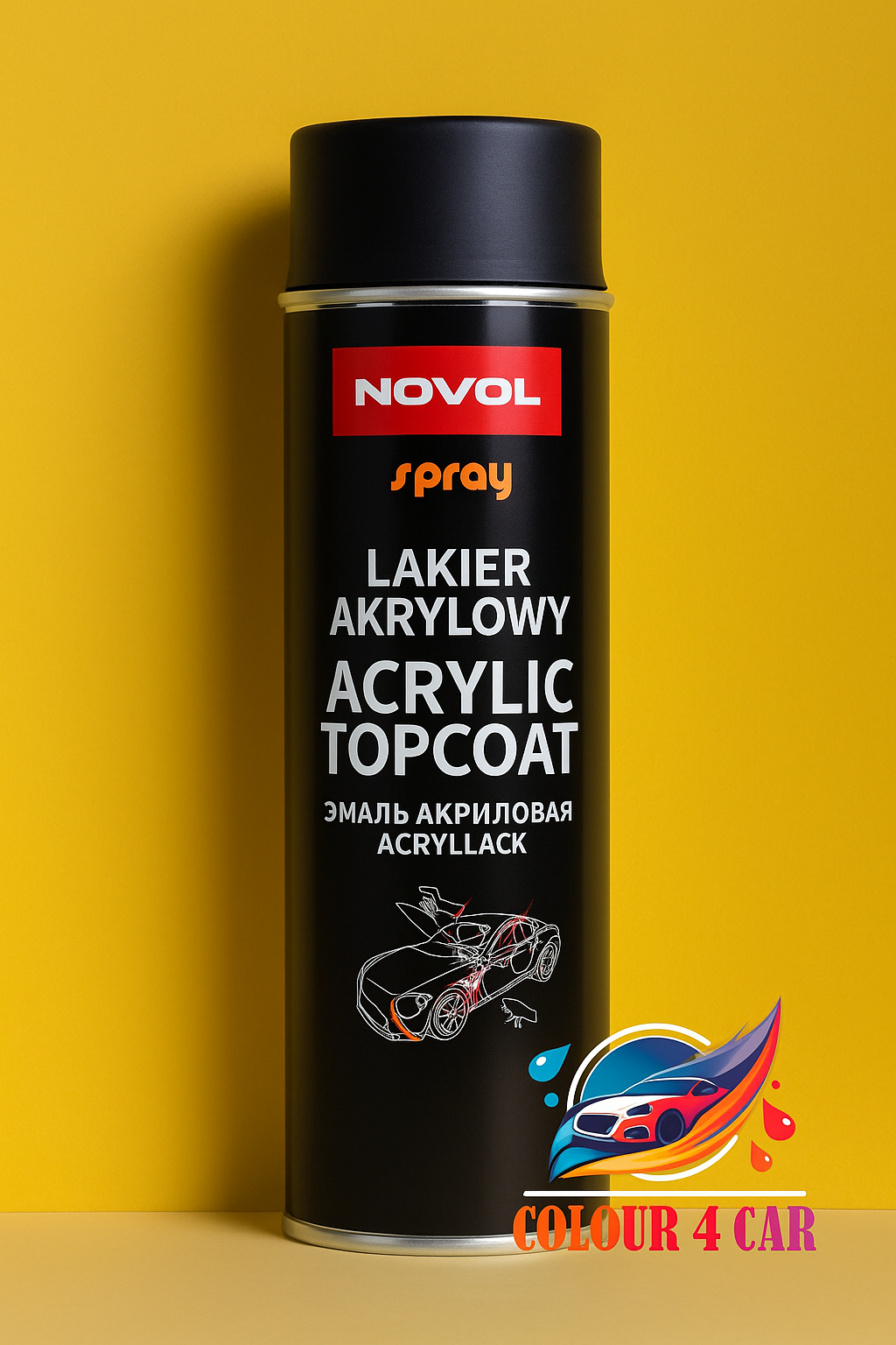 NOVOL spray ACRYLIC TOPCOAT BLACK MATT 500ML