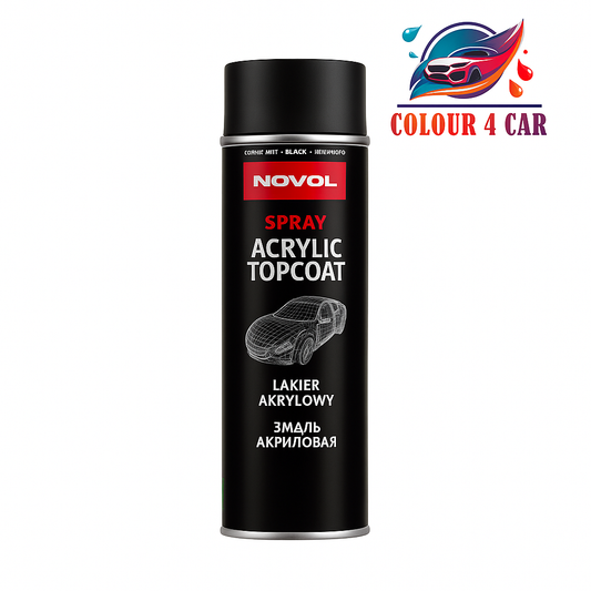 NOVOL spray ACRYL TOPCOAT BLACK SATIN aerosol 0.5L