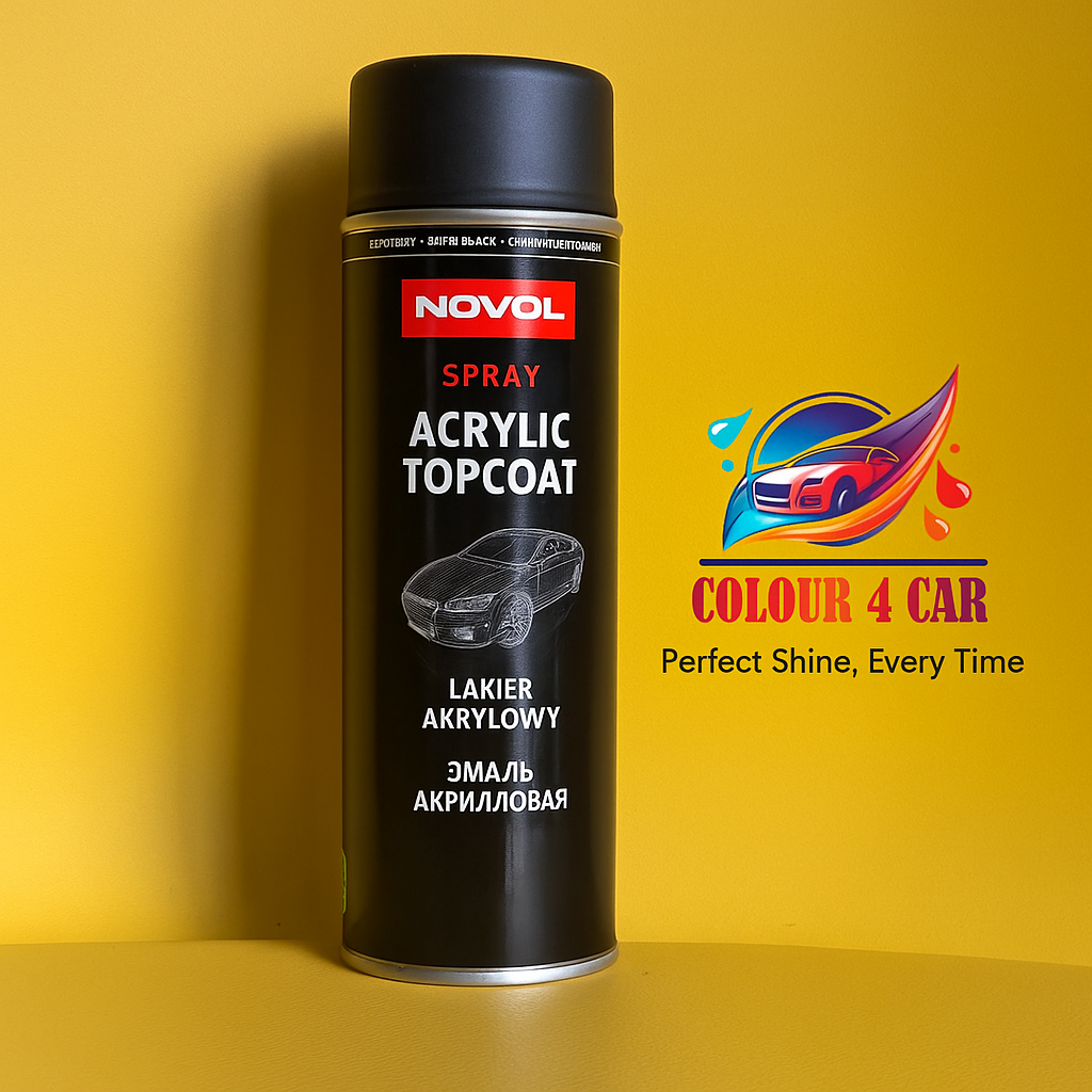 NOVOL spray ACRYL TOPCOAT BLACK SATIN aerosol 0.5L