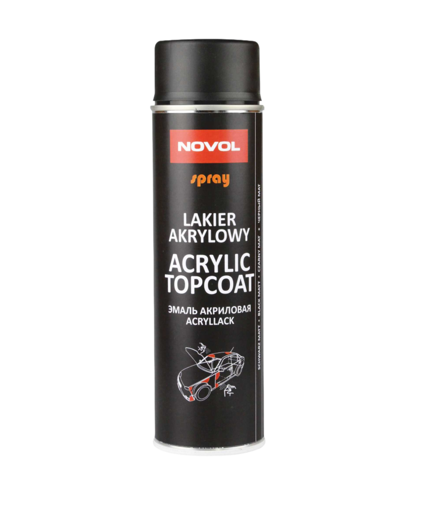 NOVOL spray ACRYLIC TOPCOAT BLACK MATT 500ML